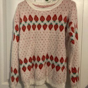 Mohair Strawberry Print Sweater
